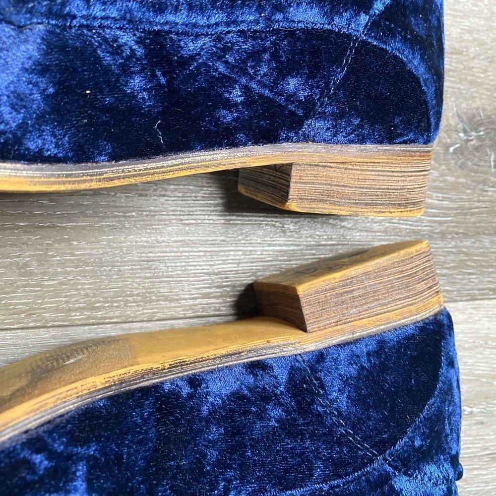 Catherine Malandrino Women’s Velvet Blue Booties Size 7.5 - Picture 15 of 16